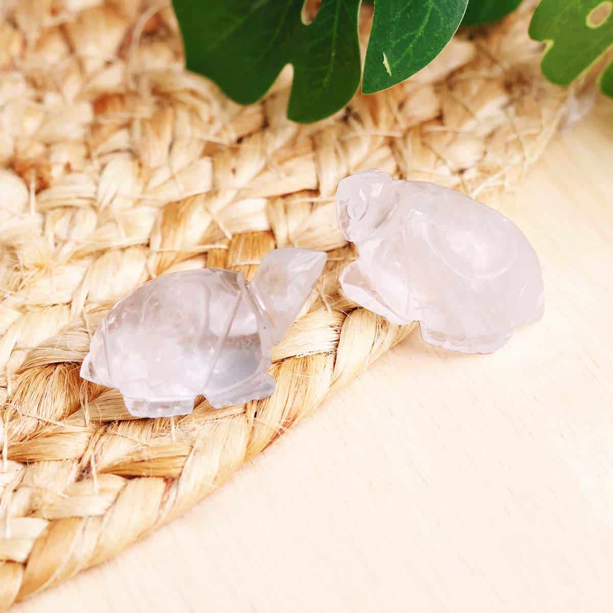 Clear Quartz Craystal Mini Tortoise, Symbol of Wisdom, Knowledge and Good Luck - Image 2